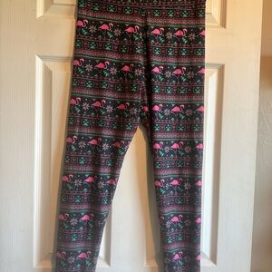 Simply Southern Black and Pink Leggings Festive Nordic Design